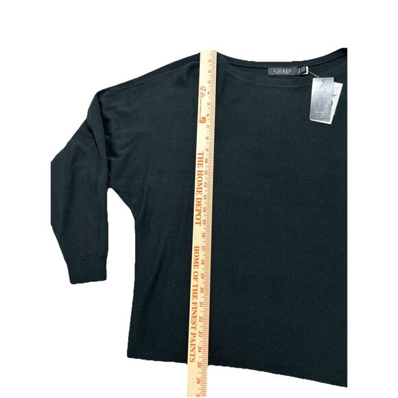 NEW Lauren Ralph Lauren Women’s 1X Black Cotton-Blend Dolman-Sleeve Sweater NWT - Picture 4 of 12